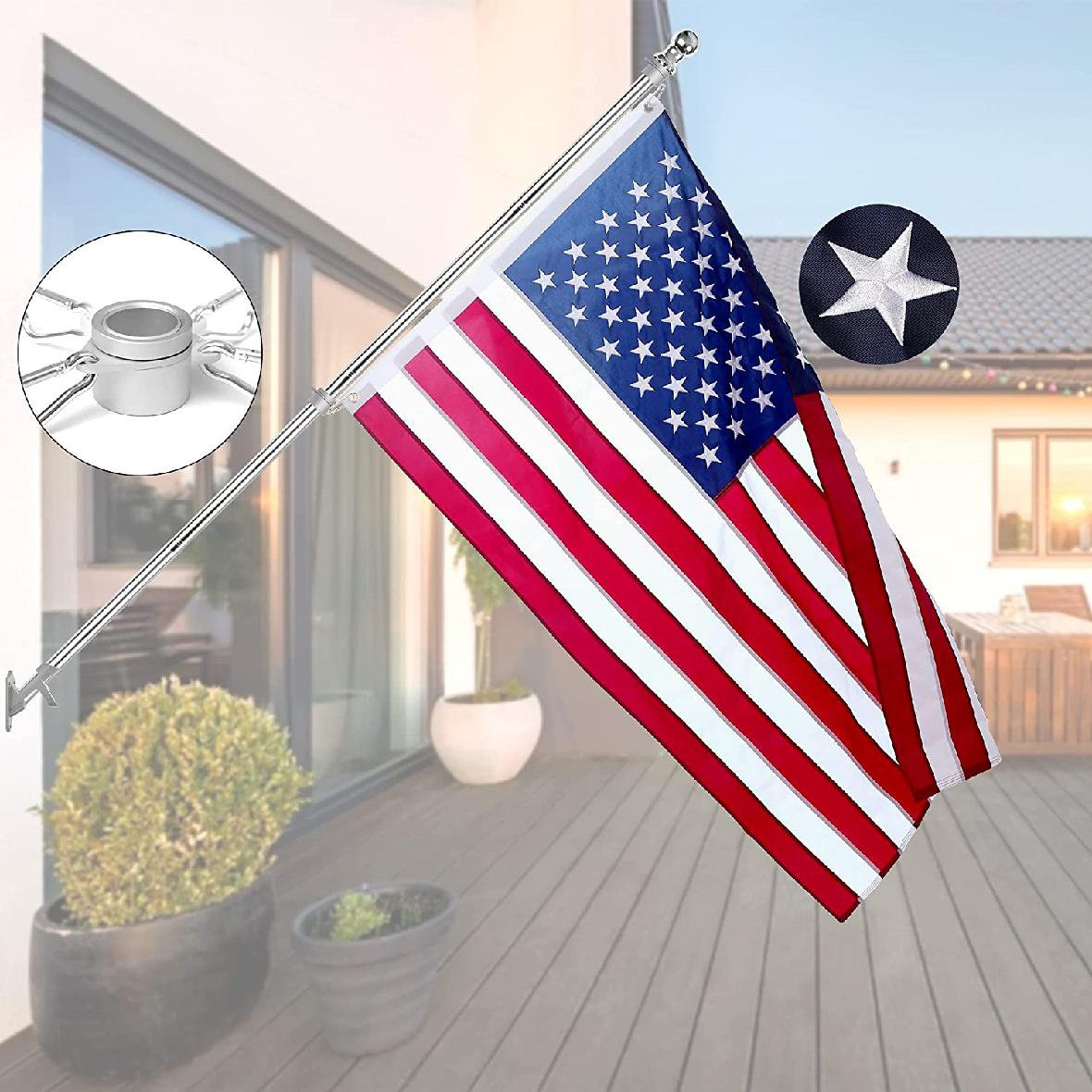 5' Wood Flag Pole Kit Wall Mount Bracket With 3x5 United States Army Gold Flag 5' Wood Flag Pole Kit Wall Mount Bracket With 3x5 United States Army Gold Flag