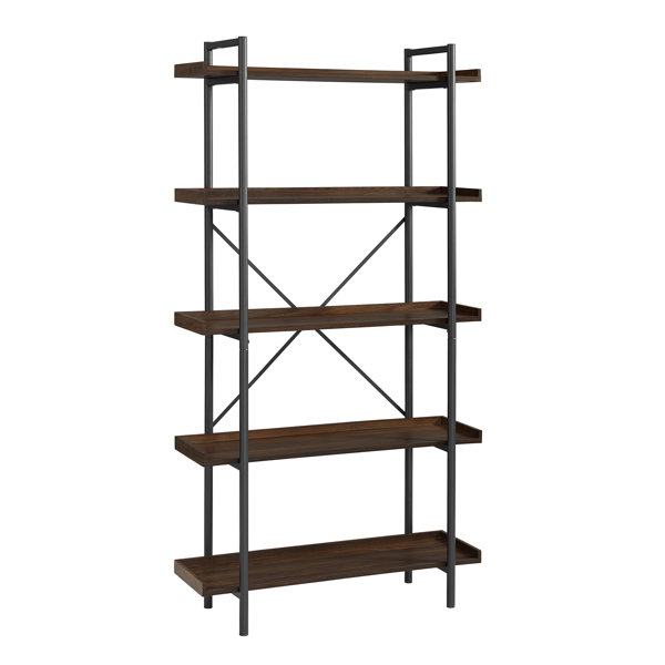 Decorative Book Storage Square Bookcase Walnut  White Bookshelf
