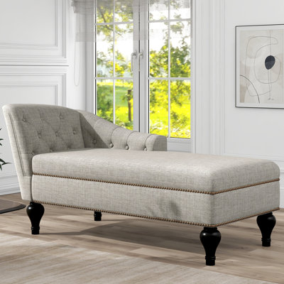 Tufted Left-Arm Chaise Square Arm Chaise Lounge