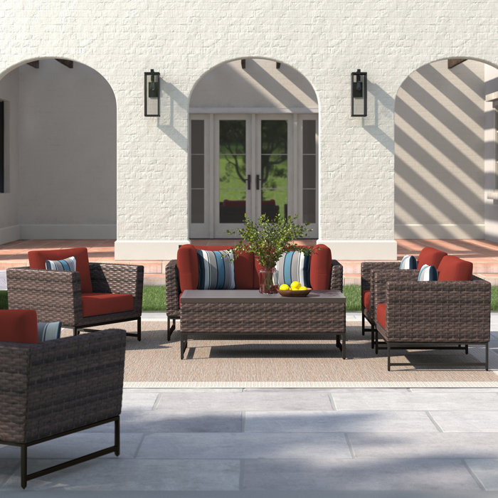 Joss and Main 4 Piece Sectional Seating Group with Cushions