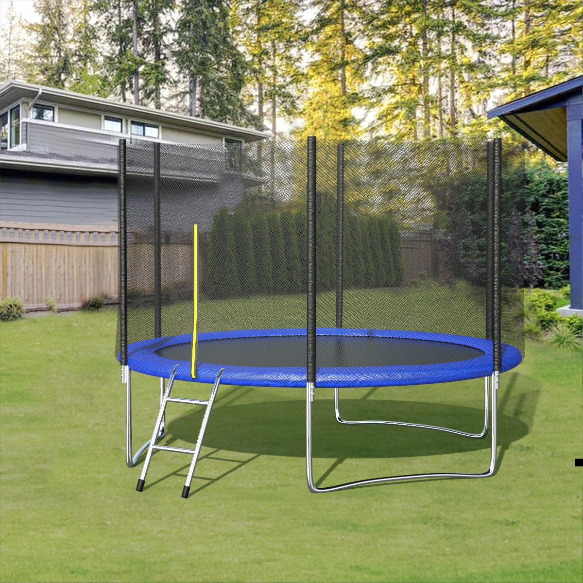 YOLO 120' Round Backyard Trampoline with Safety Enclosure Wayfair