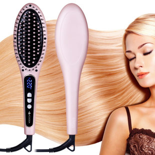 Hair Straightener Brush Comb Ionic Ceramic Upgraded Professional LCD Display Electric Straightening Irons Straight For Women