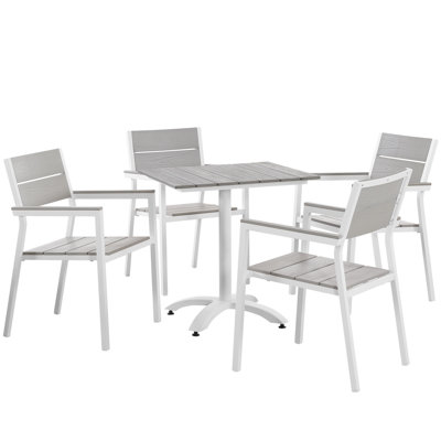 Square 4 - Person 27.5" Long Aluminum Bistro Set by Joss and Main