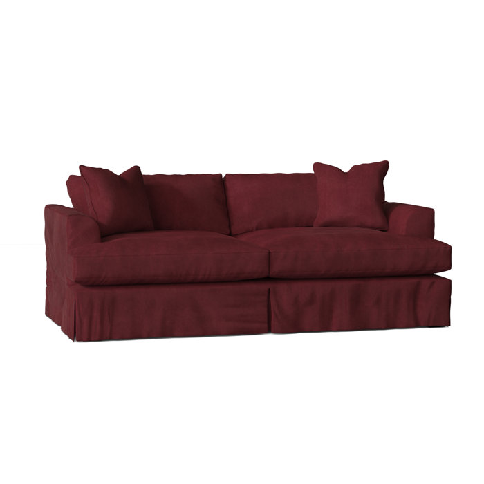 Wayfair Custom Upholstery Lucia 93" Recessed Arm Slipcovered Sofa with Reversible Cushions