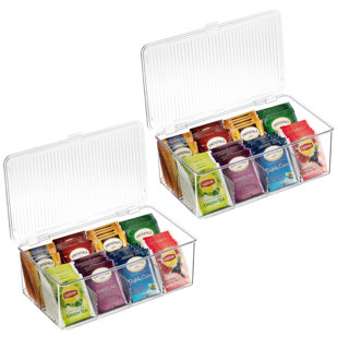 Vanetten Stackable Plastic Tea Bag 2 Container Food Storage Set (Set of 2)