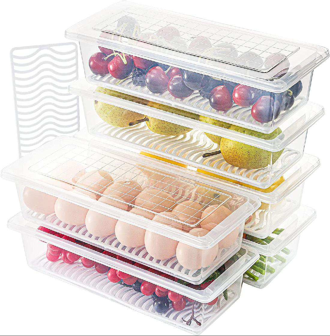 4 Layers Clear Food Tray Fish Storage Box Durable Food-Grade Container Holder