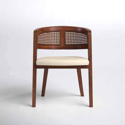 Cornelius Linen Arm Chair in Off White/Brown by Joss and Main