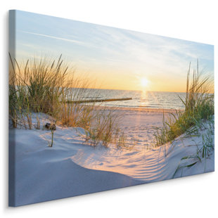 Leinwandbild 120x80cm auf Keilrahmen Meer,Sand,Strand,Boot,Küste,Wasser