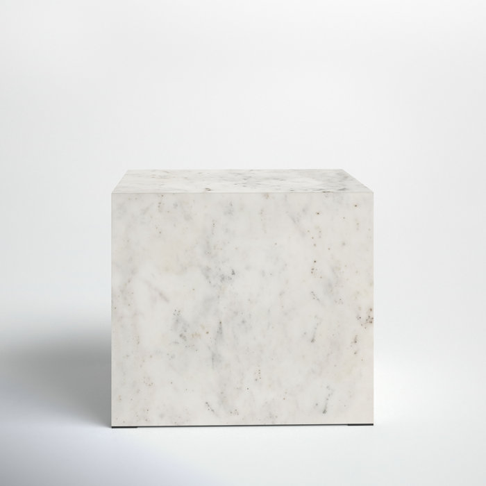Joss and Main Hollins Genuine Marble Block End Table