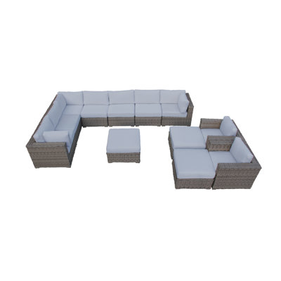 12 Piece Sectional Seating Group with Cushions by Cozy Corner Patios