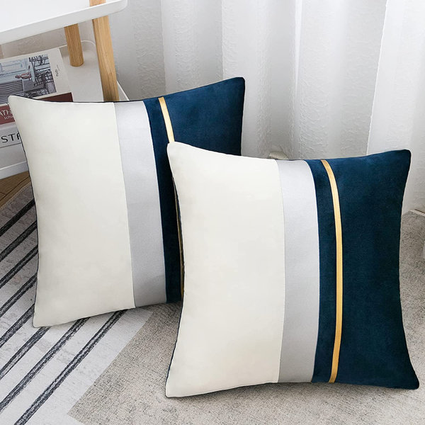navy throw pillows for bed