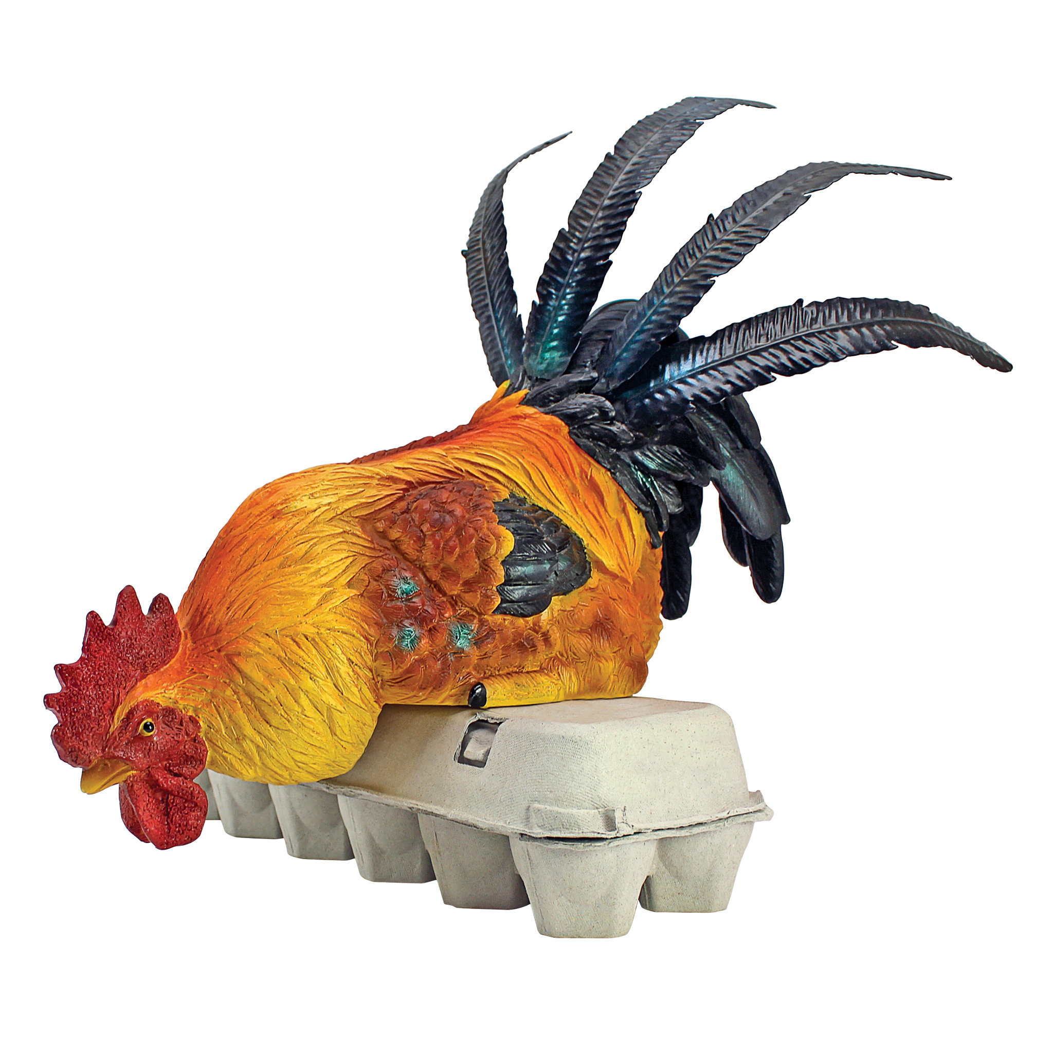 Chicken Country Kitchen Decoration Farm Bird Kitchen Ornament Colorful Feather Display Home Yard Statue Coq Rooster Figurine