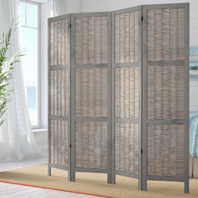 Westby 67" W x 70" H Room Divider 4- Panel Wood Folding Room Divider