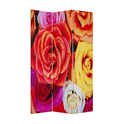 Fates Canvas and Wood 3 Panel Room Divider
