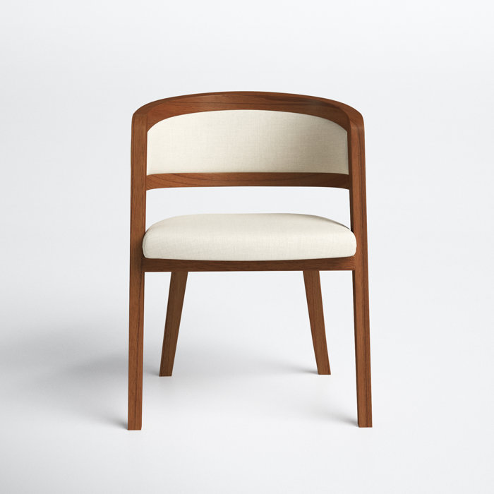 Joss and Main Marc Linen Upholstered Arm Chair in Off White/Brown