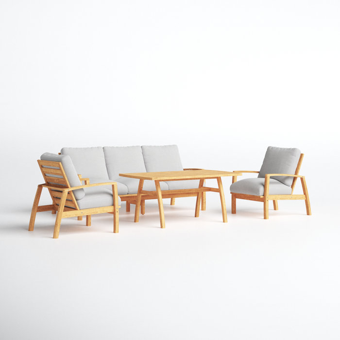 Joss and Main Sean 4 Piece Seating Group with Cushions