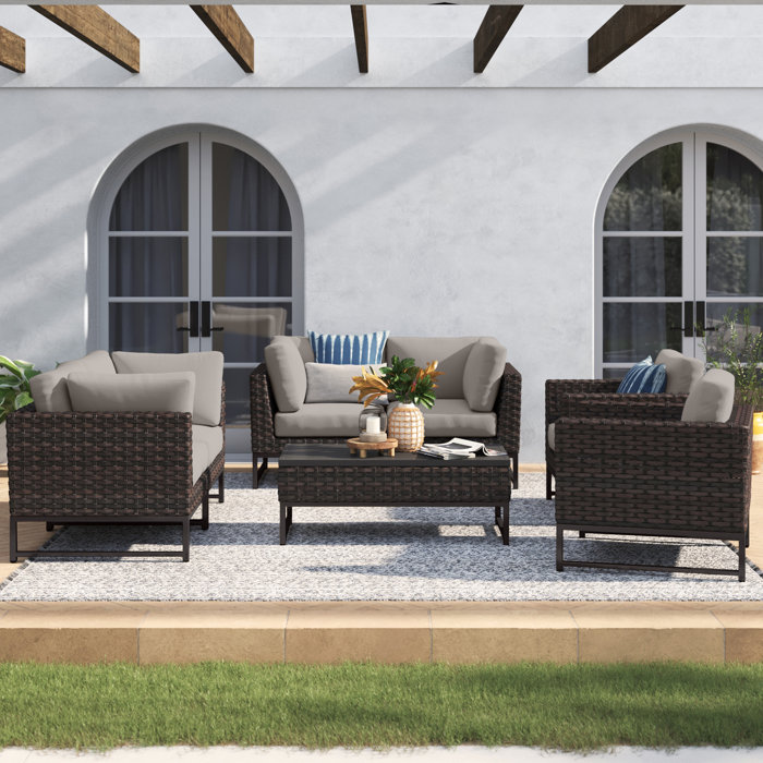 Joss and Main 7 Piece Sectional Seating Group with Cushions