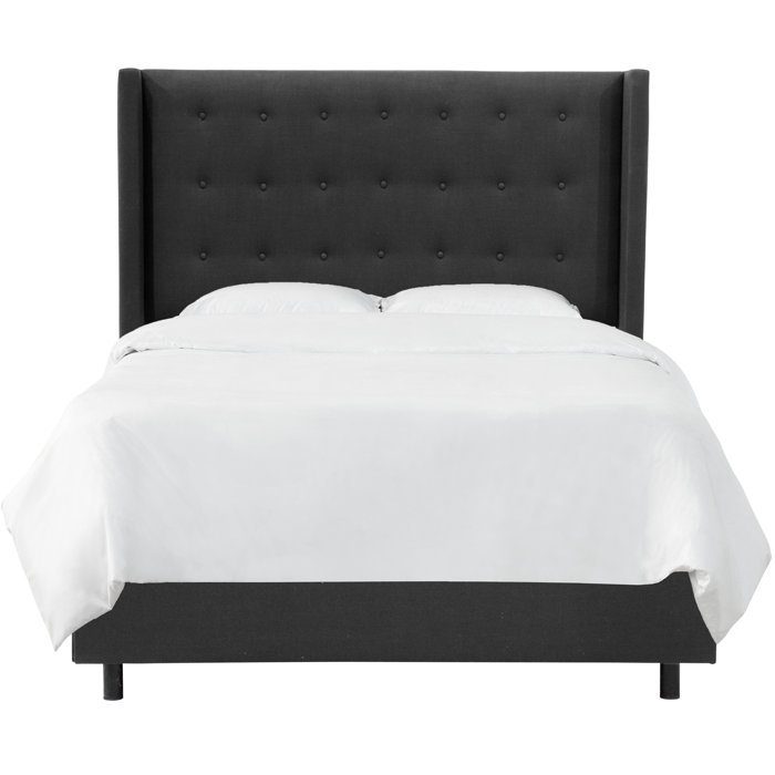 Joss and Main Harlow Button Tufted Wingback Upholstered Standard Bed