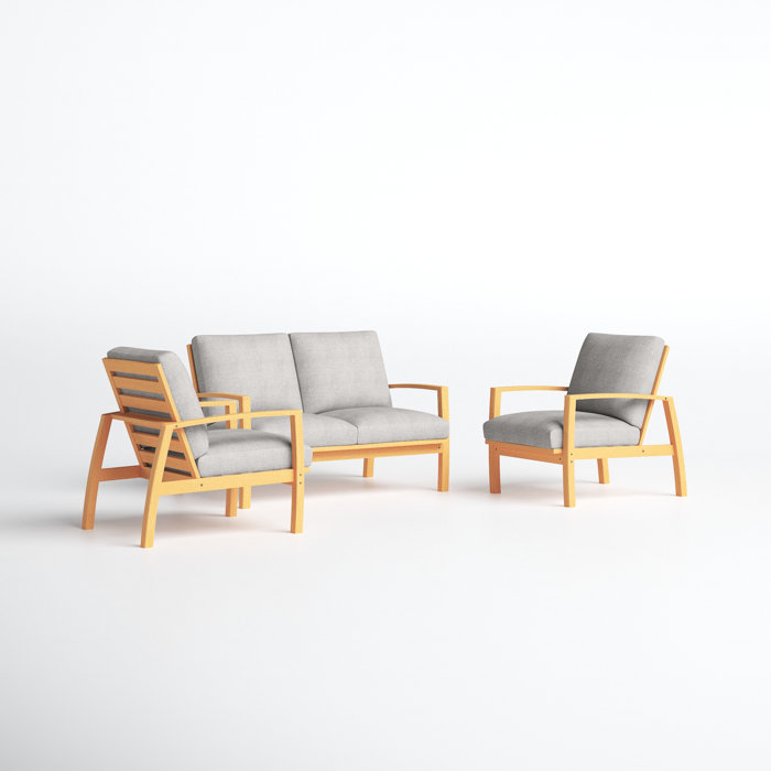 Joss and Main Sean 3 Piece Sofa Seating Group with Cushions