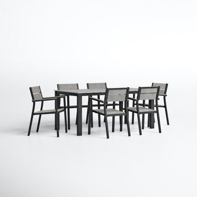 Roberto Rectangular 6 - Person Aluminum Dining Set by Joss and Main