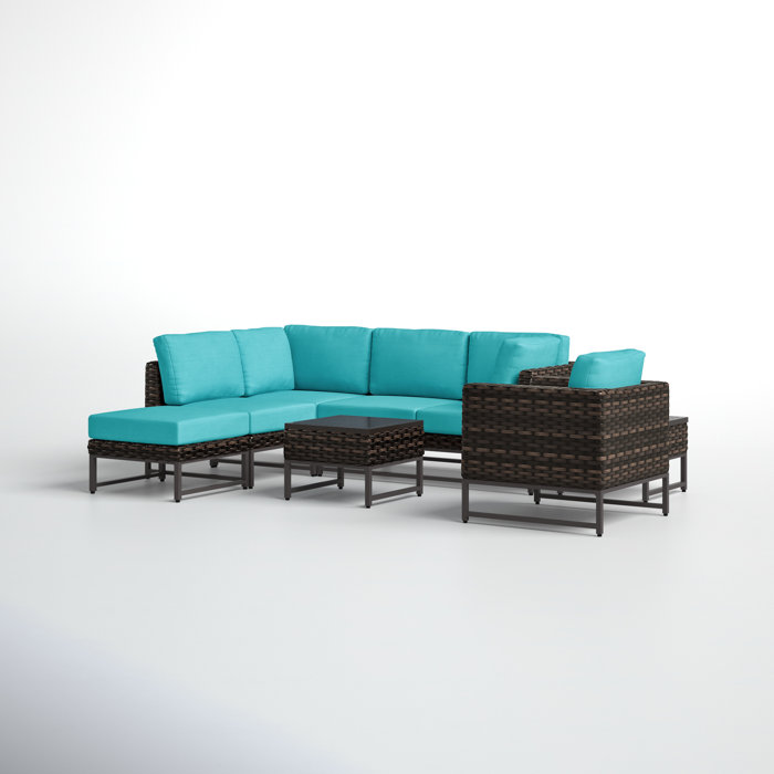 Joss and Main 8 Piece Sectional Seating Group with Cushions