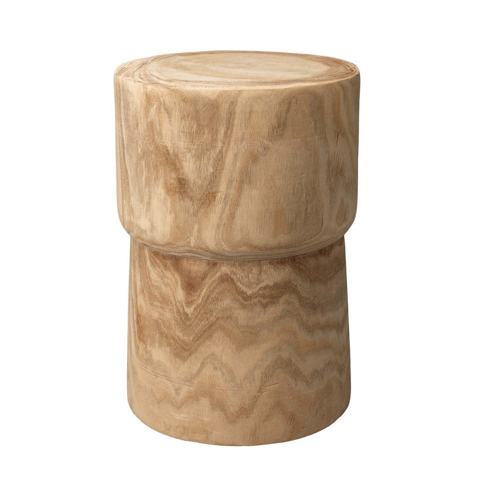 Foundstone Leticia Solid Wood Drum End Table