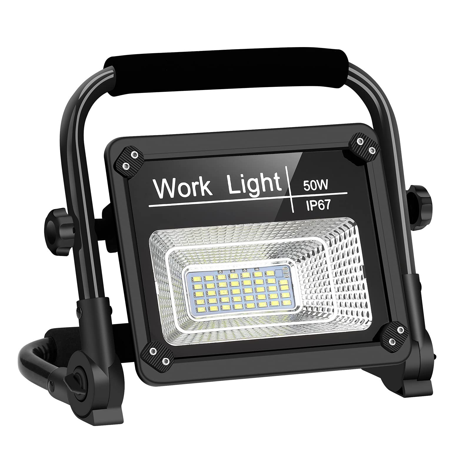 50w Portable LED work light Rechargeable COB floodlight with bracket Camping 