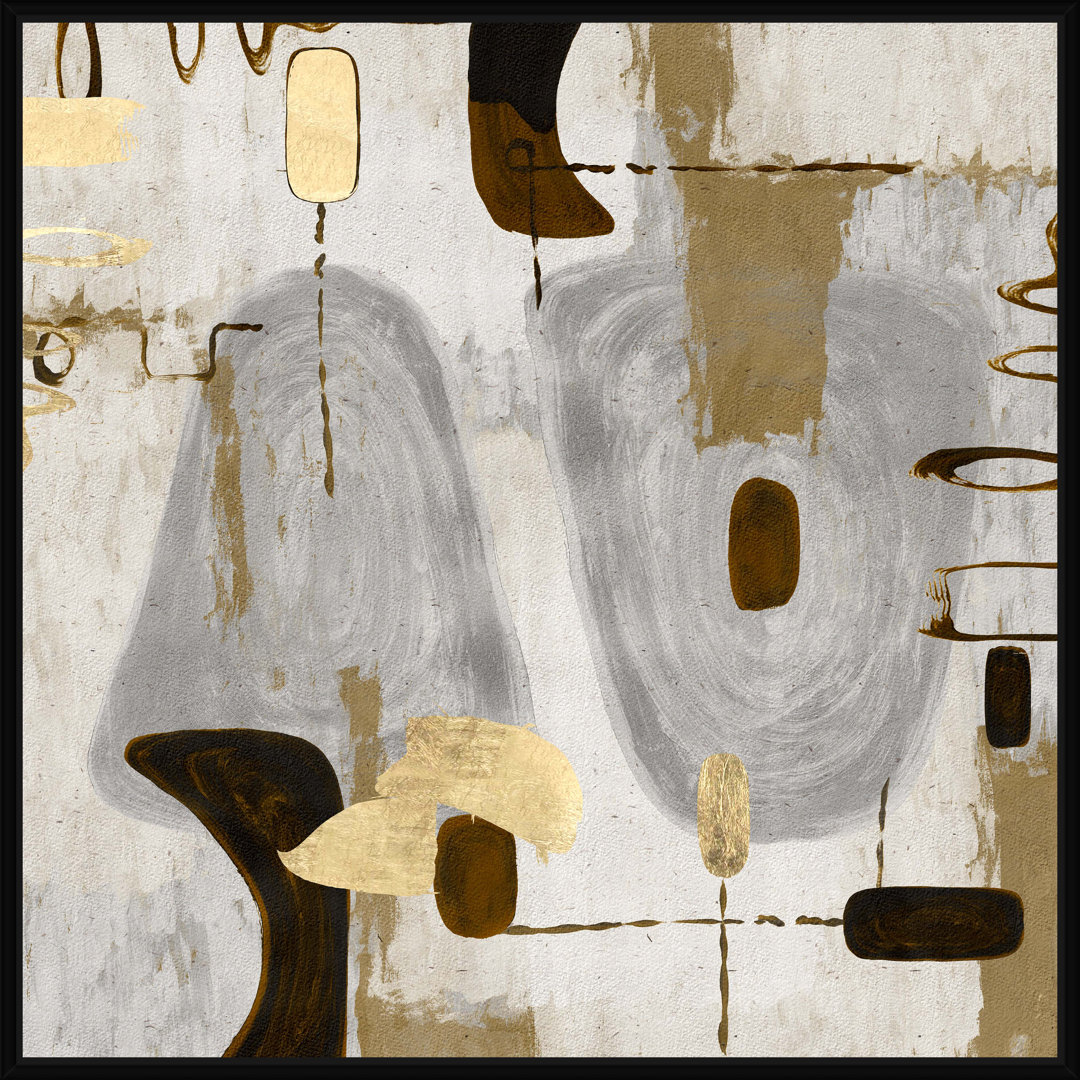 Online Designer Combined Living/Dining 'Golden Touches IV' - Painting Print on Canvas