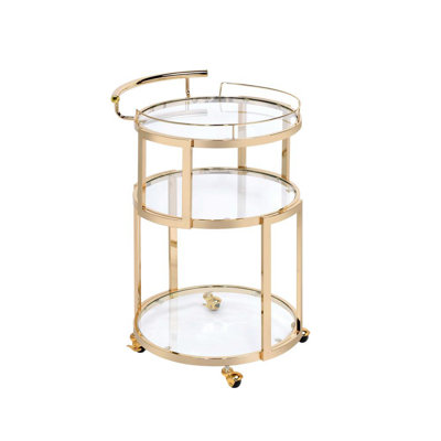 Idylberry Madelina Kitchen Cart with Glass Top