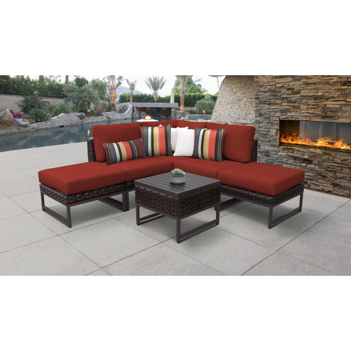 Joss and Main Savion 6 Piece Sectional Seating Group with Cushions