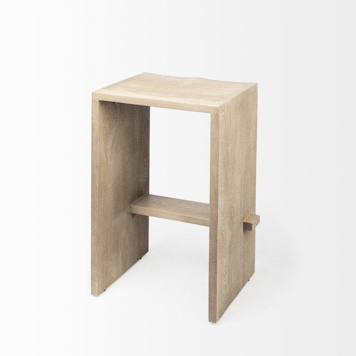 Foundstone Ines Solid Wood Counter & Bar Stool