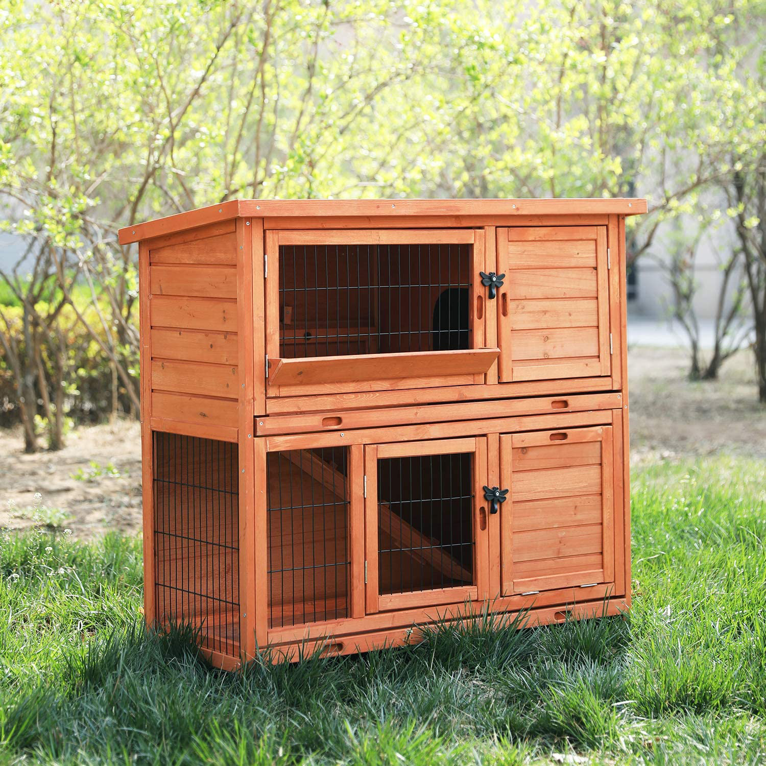 wooden rabbit hutch