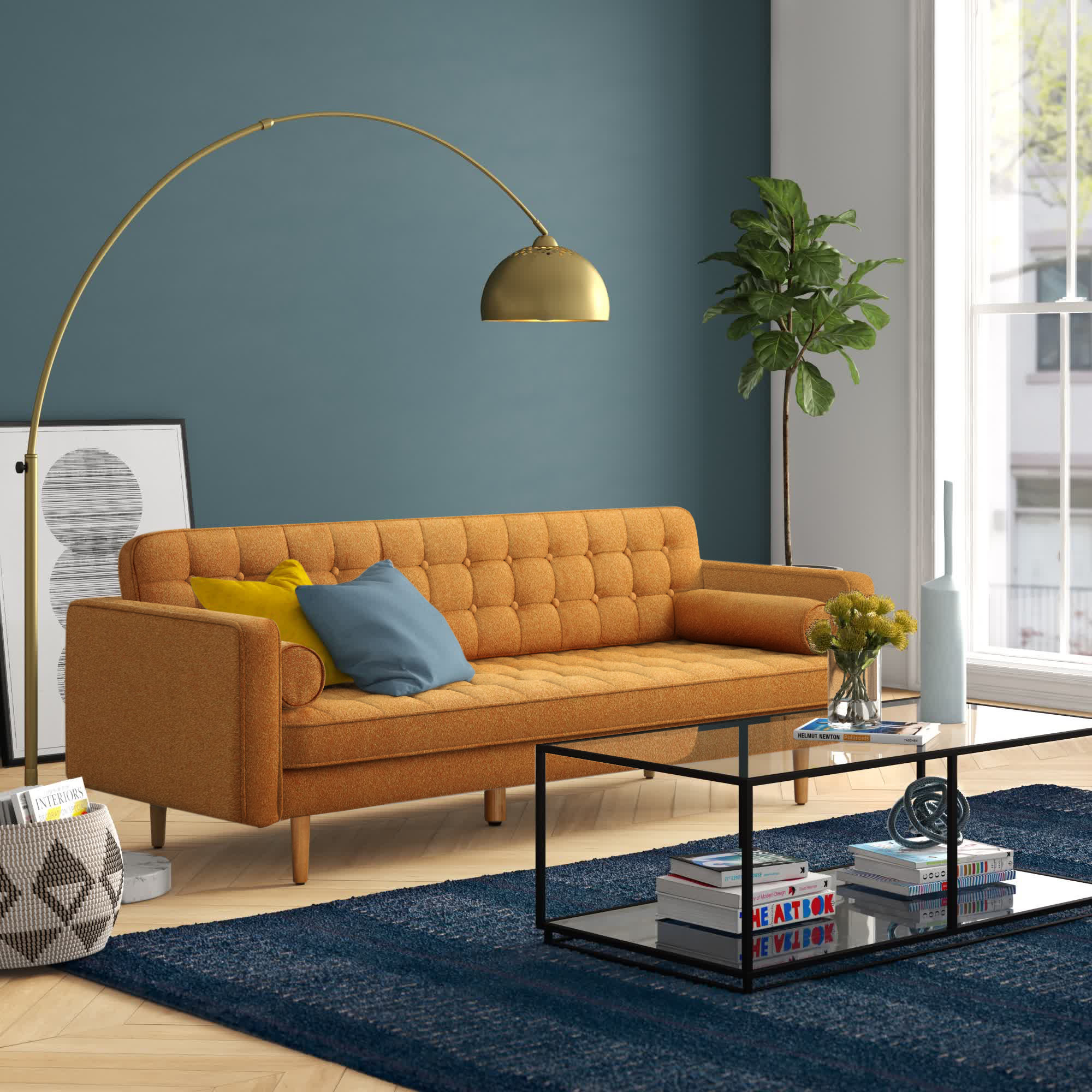 cushions for orange sofa