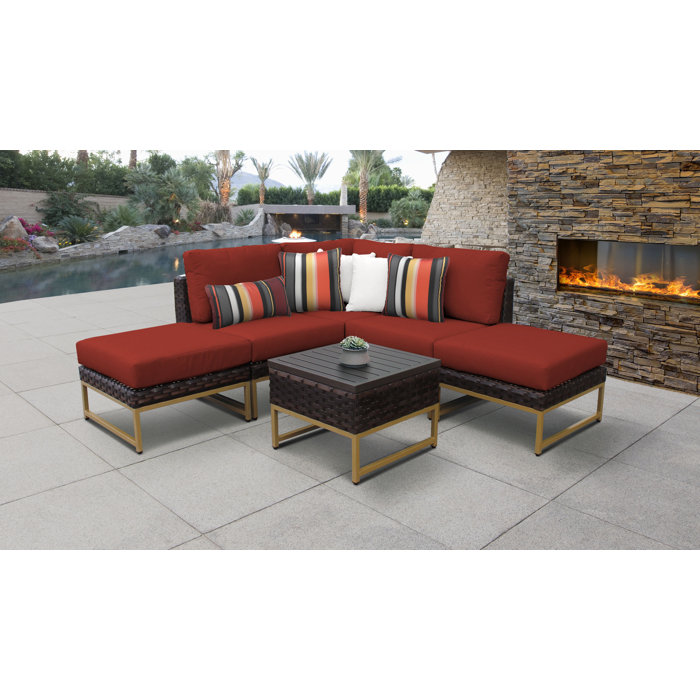 Joss and Main Savion 6 Piece Sectional Seating Group with Cushions