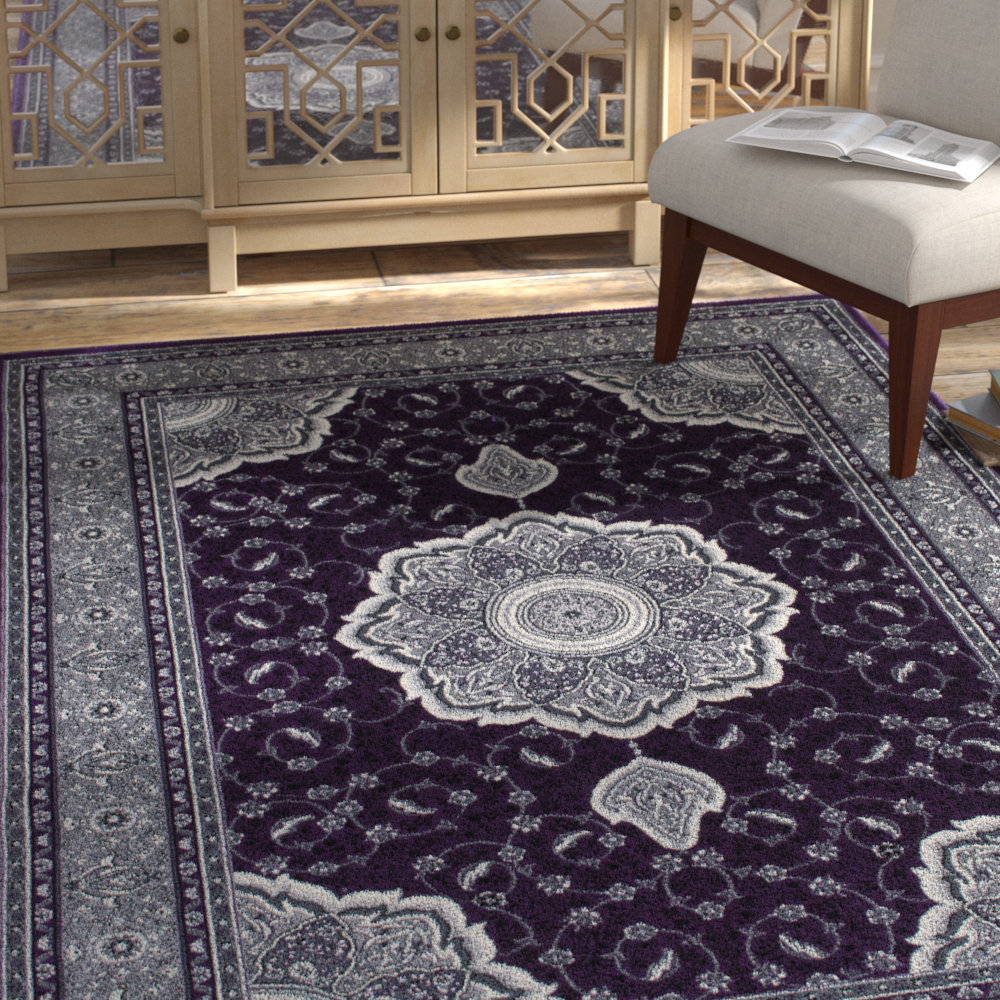 World Menagerie Bellfleur Floral Raspberry Area Rug | Wayfair