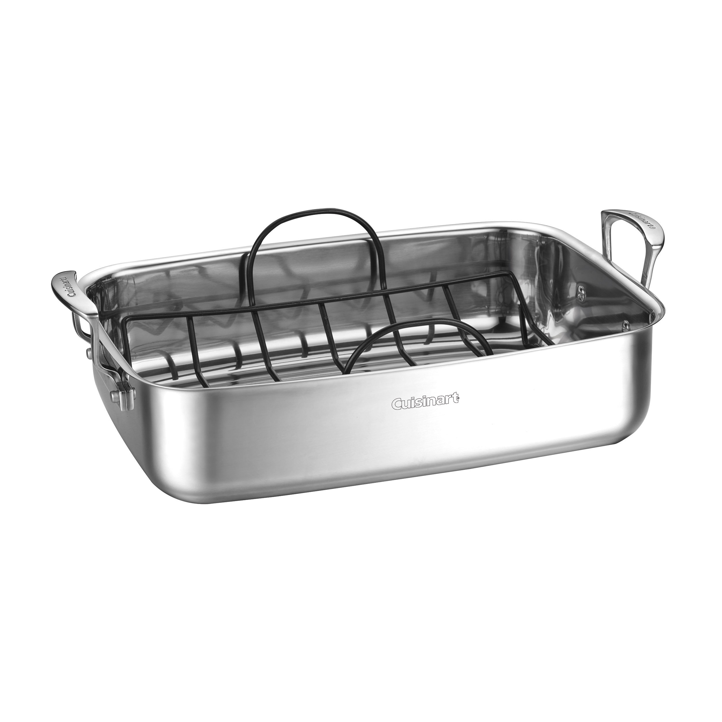 stainless steel roasting pan with rack