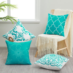 teal throw pillow covers