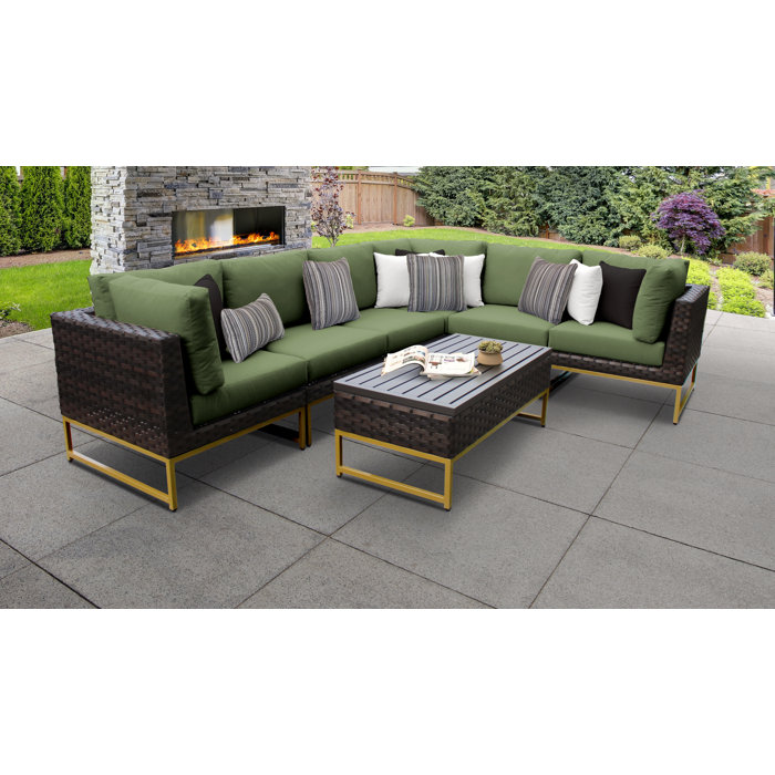 Joss and Main 7 Piece Sectional Seating Group with Cushions