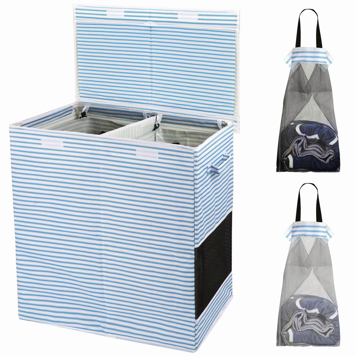 Longshore Tides Sturdy Double Laundry Hamper With Lid And Removable