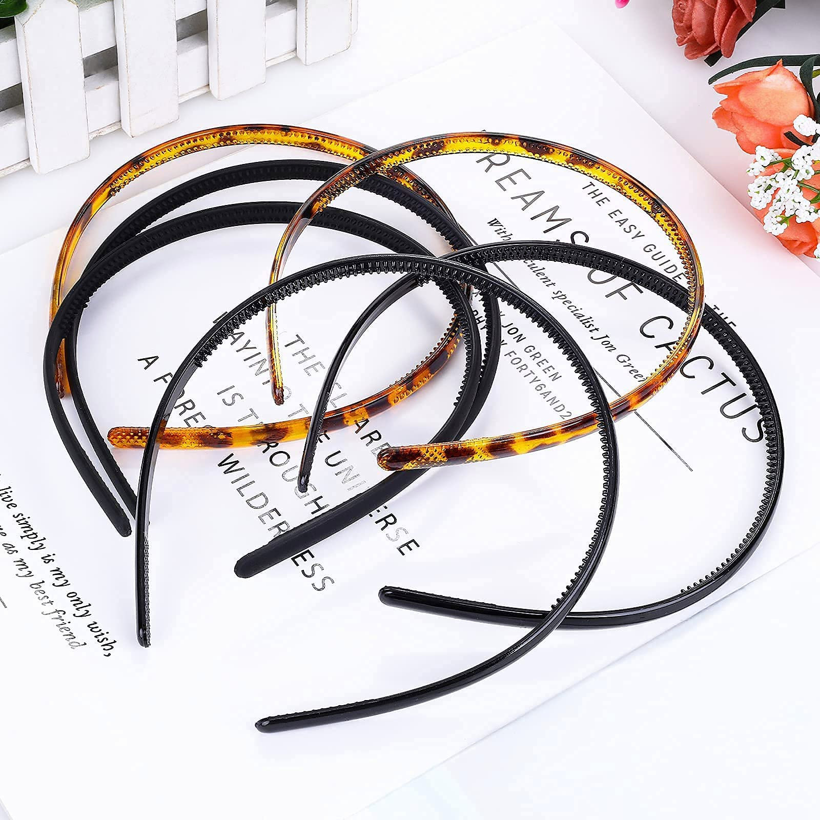 The Holiday Aisle Plastic Headbands Teeth Comb Hoop 6 Pieces Skinny Diy Hair Bands Headbands For Women Girls Assorted Colors Wayfair