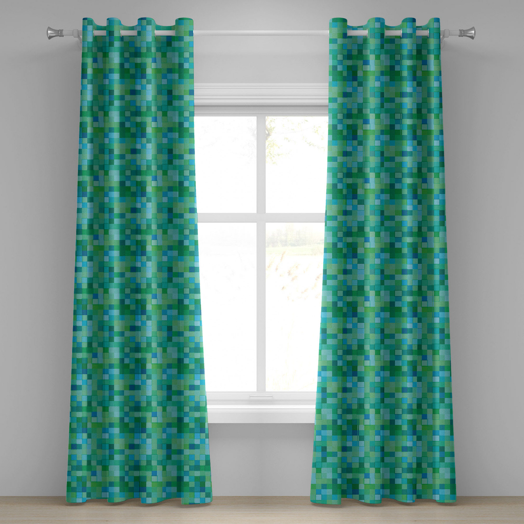 1-Panel Pack Paige Geometric Grommet Window Curtains Yellow Curtains For Living room Transitional Curtains For Bedroom 50X63