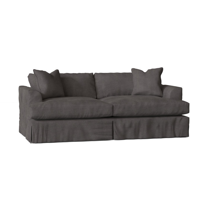 Wayfair Custom Upholstery Lucia 93" Recessed Arm Slipcovered Sofa with Reversible Cushions