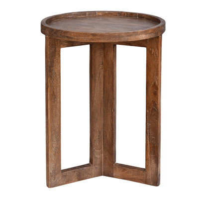 Ravenden Solid Wood Tray Top Cross Legs End Table by Joss and Main