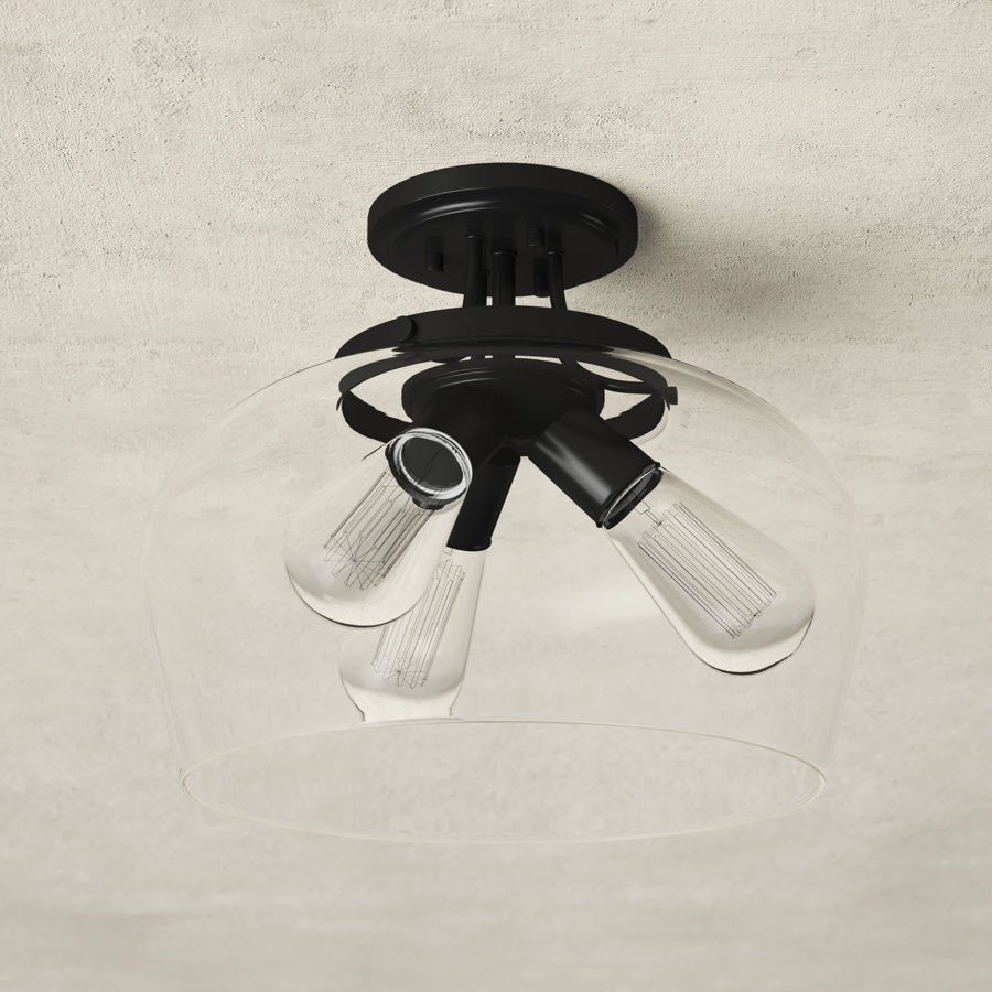 Keener 3 - Light 13" Simple Dome Semi Flush Mount