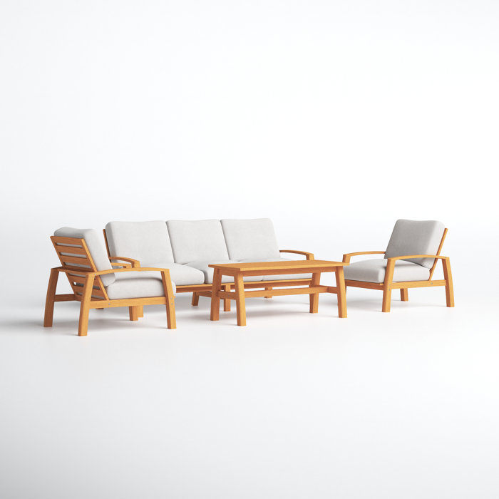 Joss and Main Sean 4 Piece Sofa Seating Group with Cushions