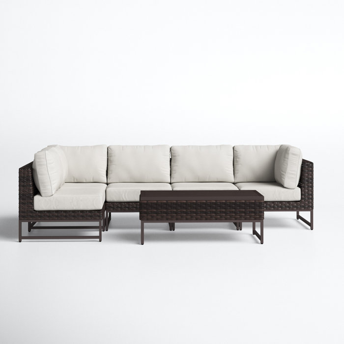 Joss and Main Nauvoo 6 Piece Rattan Sectional Seating Group