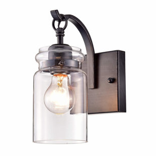 Pitchford 1 - Light Dimmable Antique Black Armed Sconce