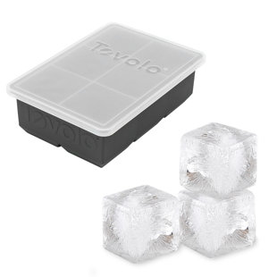 Tovolo King Cube Ice Tray With Lid, XL Silicone Ice Cube Tray With Lid, 2" Ice Cubes For Whisky & Spirits, BPA-Free Silicone, Dishwasher-Safe Ice Cube Tray
