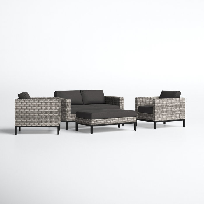 Joss and Main Berger 4 Piece Sofa Seating Group with Cushions