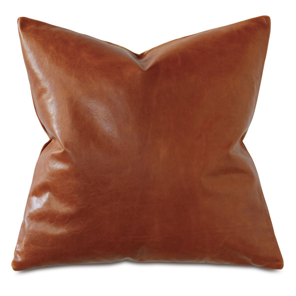 tan leather pillow
